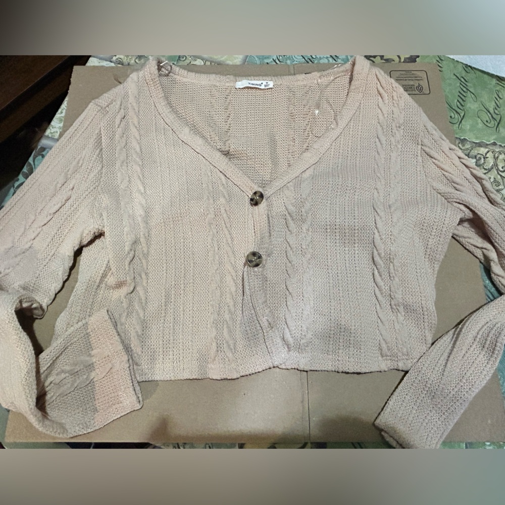 Timing Women's Light Beige Cardigan Sweater